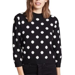 Joie Brettina 100% Wool Polka Dot Cropped Sweater